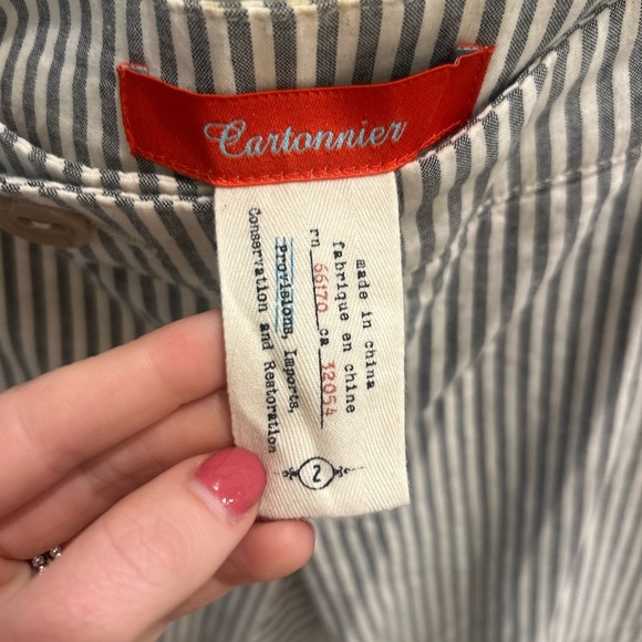 Anthropologie Cartonnier Stitched & Striped Railroad Cropped Pants - Picture 3 of 4